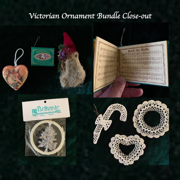 Other - Victorian Style Ornament Bundle (7 Vintage Ornaments)